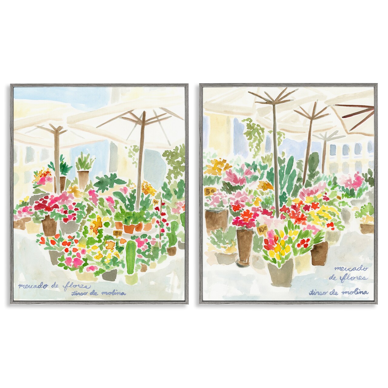 Stupell Industries Outdoor Gardens Patio 2pc Framed Giclee Wall Art Set Design by June Erica Vess